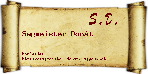 Sagmeister Donát névjegykártya